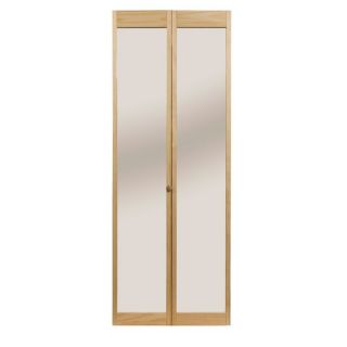 Pinecroft Solid Core Mirror/Panel Pine Bi Fold Closet Interior Door (Common: 36 in x 80 in; Actual: 36 in x 80.5 in)