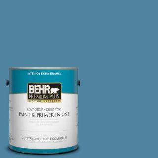 BEHR Premium Plus 1 gal. #S490 5 Jay Bird Satin Enamel Interior Paint 740001
