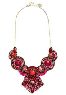 Medallion Marvel Necklace in Pink  Mod Retro Vintage Necklaces