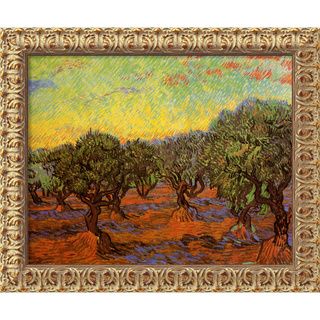 Vincent Van Gogh Olive Grove (LUliveto) Framed Small Canvas Art