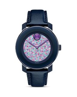 Movado BOLD TR90 Stainless Steel Navy Watch with Pav Crystal Dial, 36mm