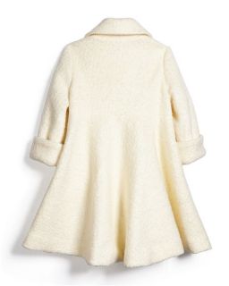 Helena Fit and Flare Bouclé Peacoat, Ivory, Size 4 6
