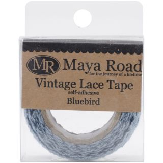 Maya Road Vintage Fabric Lace Tape .75inX6.5 Bluebird   16364531
