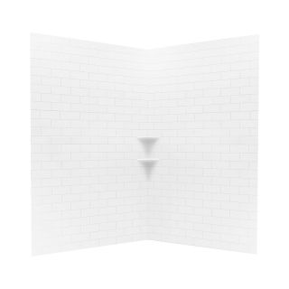 Swanstone Bright White Solid Surface Shower Wall Surround Corner Wall Panel (Common: 48 in x 48 in; Actual: 72.5 in x 48 in x 48 in)