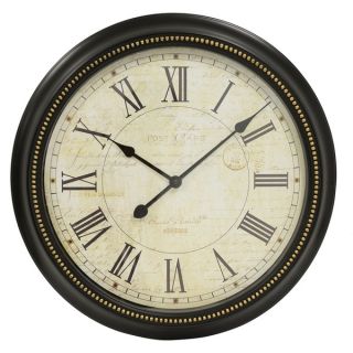 Postcard Roman Numeral Brown Marbled 22 inch Wall Clock   17258986