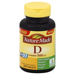 Nature Made  Vitamin D, 1000 IU, Tablets, 200 tablets