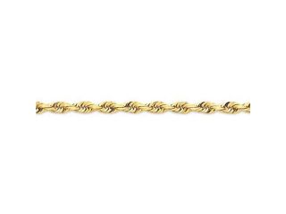 14k Yellow Gold 9 inch 6.00 mm Diamond cut Quadruple Rope Ankle Bracelet