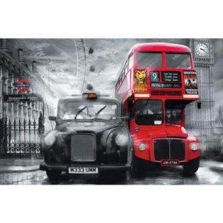 Ideal Decor 45 in. x 69 in. Taxi and Bus Wall Mural DM698