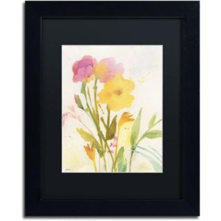 Trademark Fine Art "Wildflowers Against the Sky" Canvas Art by Sheila Golden, Black Matte, Black Frame