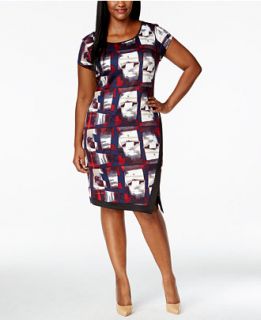 Love Squared Plus Size Short Sleeve Printed A Line Dress