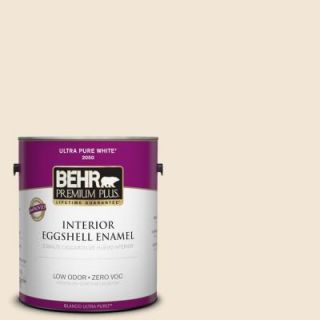 BEHR Premium Plus 1 gal. #1813 Cottage White Eggshell Enamel Interior Paint 205001