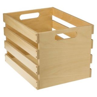 Room Essentials™ Wood Crate Storge Bin Set of 3   Natural Large