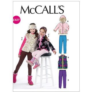 McCall's Pattern Children's and Girls' Lined Vest, Headband, Unlined Vest and Jac, CCE (3, 4, 5, 6)