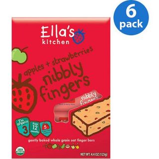 Ella's Kitchen Nibbly Fingers Organic Apples & Strawberries Stage 3 Baby Food, 4.4 oz (Pack of 6)