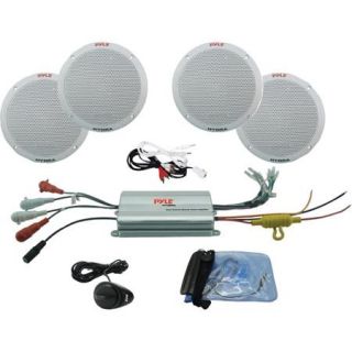Pyle PLMRKT4A 4 Channel Waterproof MP3/iPod Amplified 6.5" Marine Speaker System