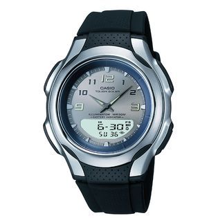 Casio Mens Calendar Day/Date Watch with Round Neutral Dial and Black