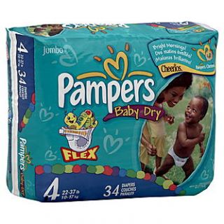 Pampers Baby Dry Diapers, Size 4 (22 37 lb), Sesame Street, Jumbo, 34