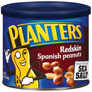 Planters Spanish Redskin W/Sea Salt Peanuts 12.5 OZ CANISTER   Food