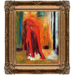 Woman in Red by Odilon Redon Framed Painting by Tori Home