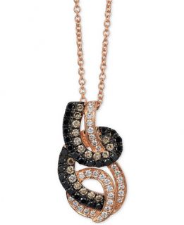 Le Vian Exotics® Tri Tone Diamond Swirled Pendant Necklace (1/2 ct. t