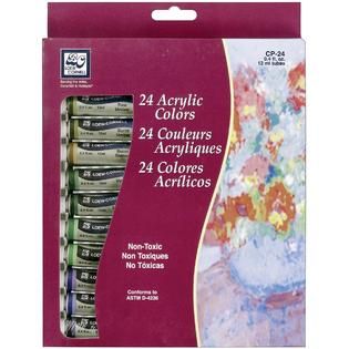 Loew Cornell Acrylic Paints, 24/Pkg, Assorted Colors   Home   Crafts