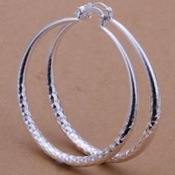 Sterling Silver Classic Greek Hoop Earring   18411760  
