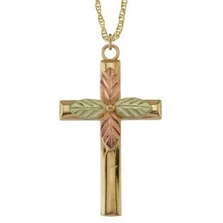Black Hills Gold Tricolor 10k Cross Pendant   Jewelry   Pendants