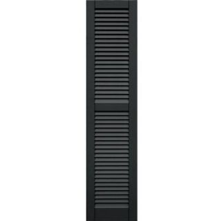 Winworks Wood Composite 15 in. x 65 in. Louvered Shutters Pair #632 Black 41565632