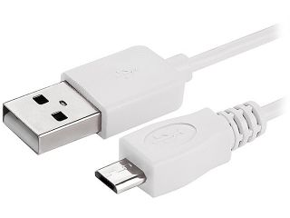 Insten 1667966 6 Feet White 1x Micro USB 2 in 1 Cable