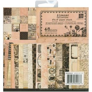 Almanac Paper Stack 6X6 48 Sheets 16 Designs/3 Each   Home   Crafts