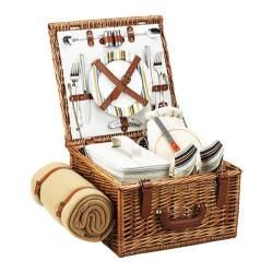 Picnic at Ascot Cheshire Basket for Two with Blanket Wicker/Santa Cruz