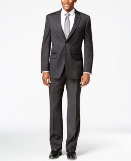 Jones New York Charcoal Solid Classic Fit Suit   Suits & Suit