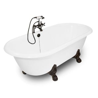 American Bath Factory Winston Cast Iron Oval Bathtub with Reversible Drain (Common: 31 in x 67 in; Actual: 24 in x 31.5 in x 67 in)