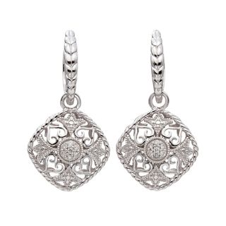 Silver 1/6ct TDW Diamond Vintage inspired Dangle Earrings (H I, I2)