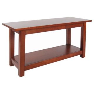 Alaterre Mission Bench with Shelf   Cherry