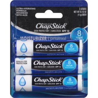 Chapstick Skin Protectant With SPF 15 & Moisturizer, 3 ea