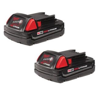 Milwaukee M18 18 Volt Lithium Ion Compact Battery (2 Pack) 48 11 1811