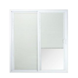 American Craftsman 72 in. x 80 in. 50 Series White Vinyl Right Hand Assembled Patio Door with Built in Blinds 60557RBL