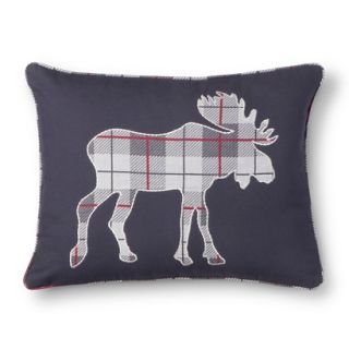 add to registry for Logan Moose Silhouette Decorative Pillow   Grey