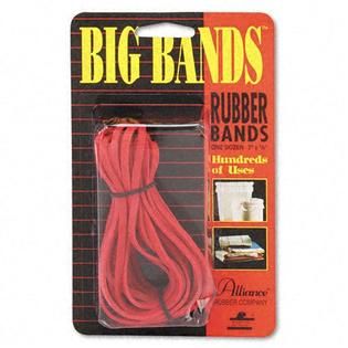 Alliance Big Bands Red Rubber Bands, 1/8 x 7, 12 per Pack   Office