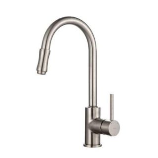 KRAUS Single Handle Pull Down Kitchen Faucet in Satin Nickel KPF 1622SN