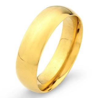 Stainless Steel Mens Goldplated Wedding Band (8mm)  