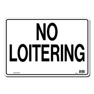 Lynch Sign 14 in. x 10 in. Black on White Plastic No Loitering Sign R 130 (OS)