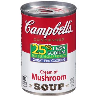 Campbells Cream of Mushroom 25% Less Sodium R&W Condensed Soup 10.5