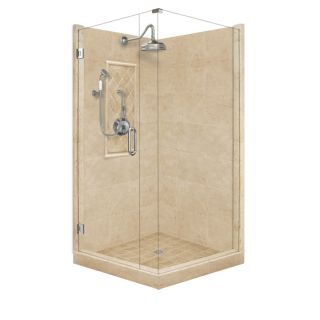 American Bath Factory Panel Medium Fiberglass and Plastic Square Corner Shower Kit (Actual: 86 in x 42 in x 48 in)