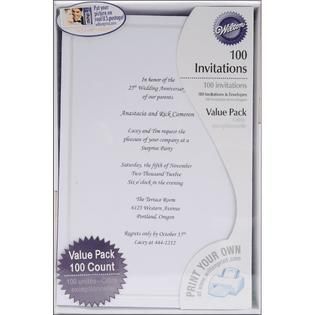 Single Border Invitation Kit 100/Pkg White   Home   Crafts & Hobbies