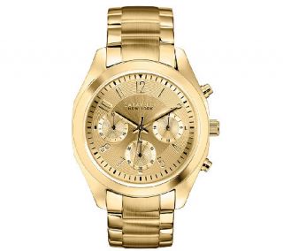 Caravelle New York Womens Goldtone Satin & Polished Watch —