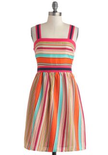 Fruit Striped Fun Dress  Mod Retro Vintage Dresses
