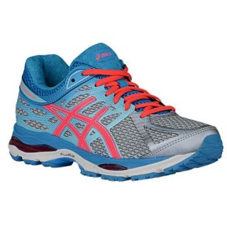 ASICS GEL Cumulus 17   Womens   Running   Shoes   Silver/Hot Pink/Turquoise