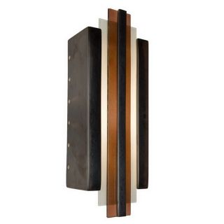 A 19 Refusion 6.5 in W 1 Light Gunmetal/Rosewood Pocket Hardwired Wall Sconce